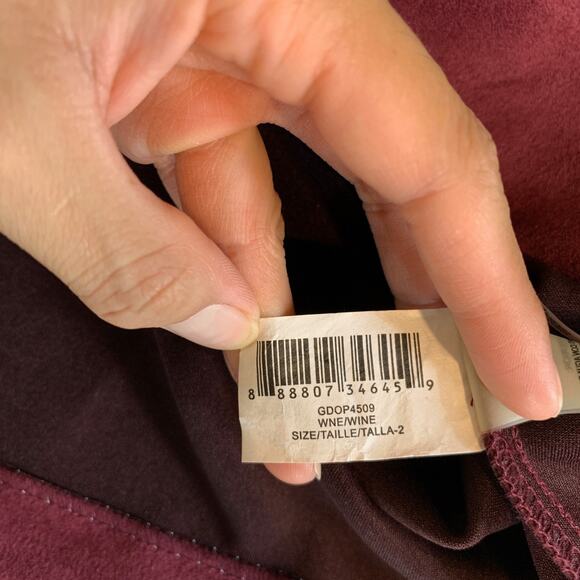 Guess Dress Womens 2 Wine Velvet Wide Puff Pouf Sleeve V Neck Back Zip Sheath - Picture 12 of 16